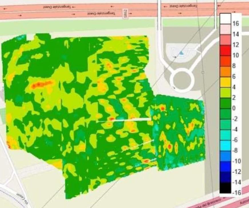 Mappatura elettromagnetica su un'area destinata alla logistica